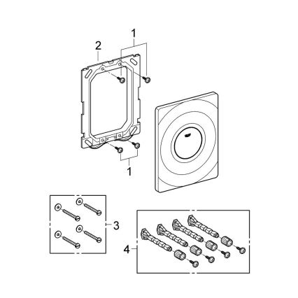 GROHE 37063SH0 - Plaque de commande SURF 156 × 197 mm blanche