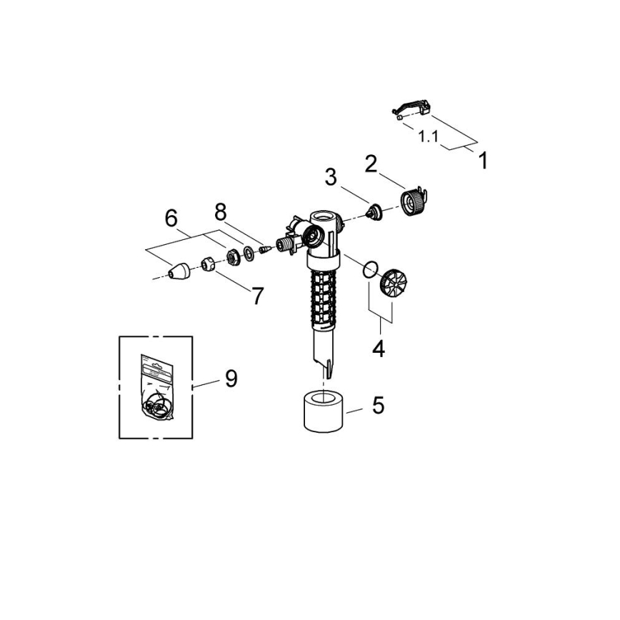 GROHE 37095000 - Füllventil 38” glänzender Chrom