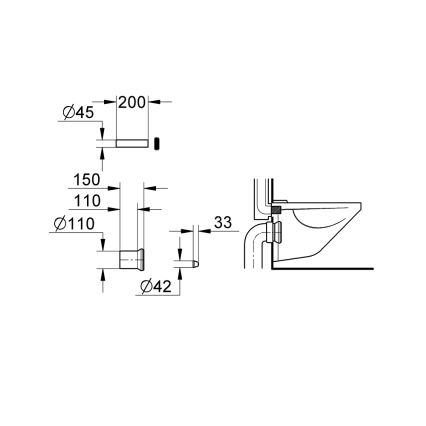 GROHE 37104K00 - Zulauf- und Ablaufgarnitur für WC, schwarz