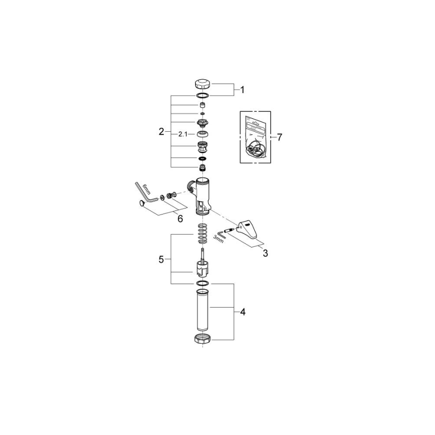 GROHE 37139000 - Chasse d'eau automatique DAL 34” chrome brillant