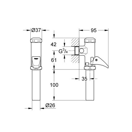 GROHE 37139000 - Valvola di scarico automatica DAL 34” in cromo lucido