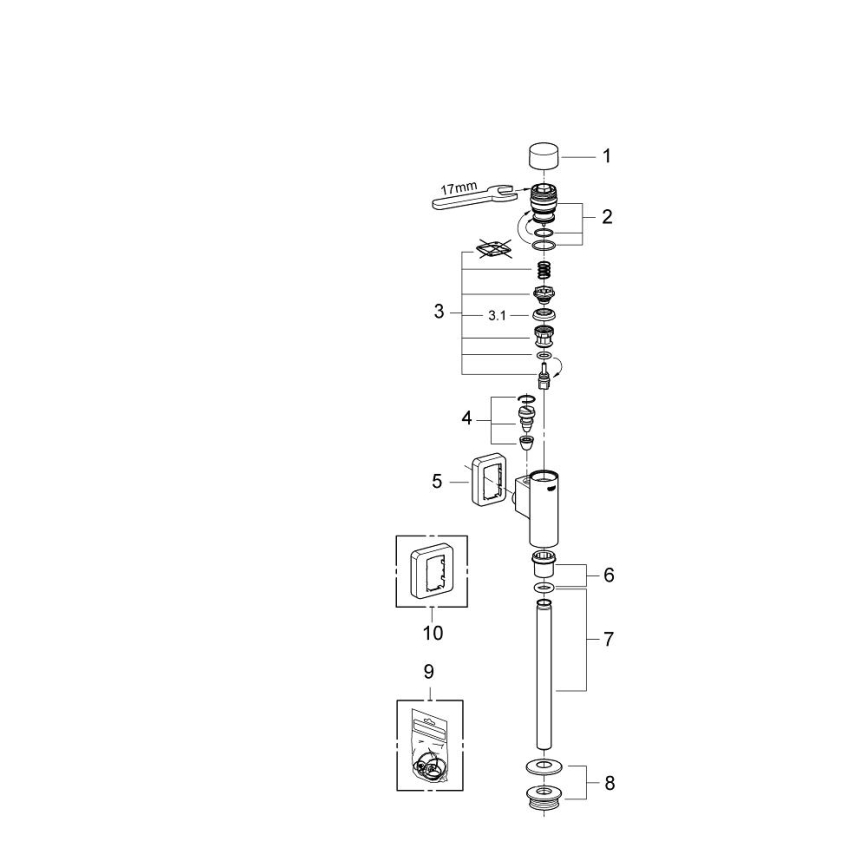 GROHE 37339000 - Urinalspüler RONDO 12” glänzender Chrom
