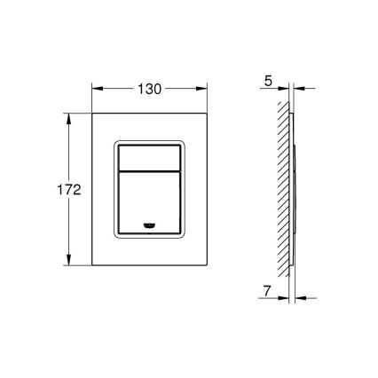 GROHE 37535AL0 - Betätigungsplatte SKATE COSMOPOLITAN S 130 × 172 mm Graphit