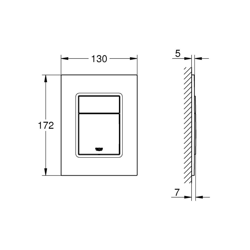 GROHE 37535AL0 - Betätigungsplatte SKATE COSMOPOLITAN S 130 × 172 mm Graphit