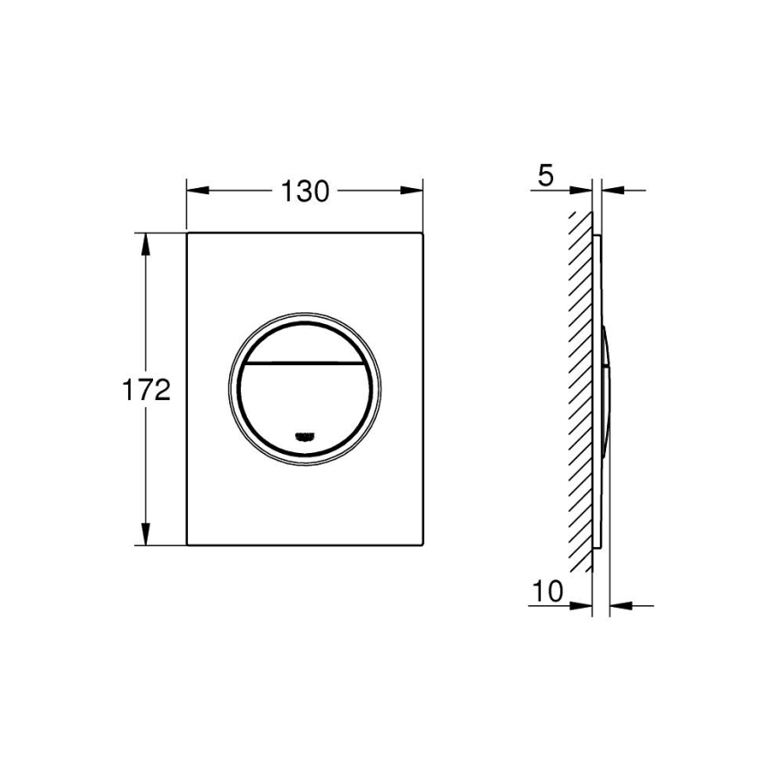 GROHE 37601P00 - Pulsante di scarico NOVA COSMOPOLITAN S 130 × 172 mm cromato