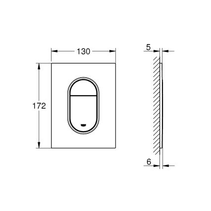 GROHE 37624GL0 - Placca di comando ARENA COSMOPOLITAN S 130 × 172 mm dorata