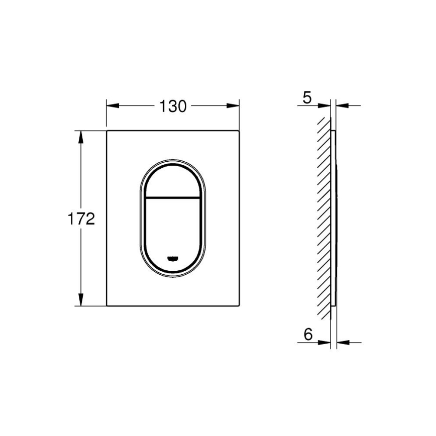 GROHE 37624SH0 - Bouton de commande ARENA COSMOPOLITAN S 130 × 172 mm blanc