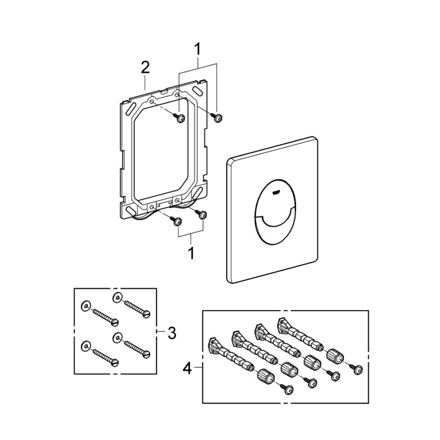 GROHE 38505P00 - Plaque de commande SKATE AIR 156 × 197 mm, chrome mat