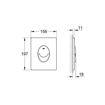 GROHE 38505SH0 - Placca di comando SKATE AIR 156 × 197 mm bianca