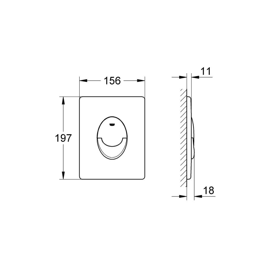 GROHE 38505SH0 - Placca di comando SKATE AIR 156 × 197 mm bianca