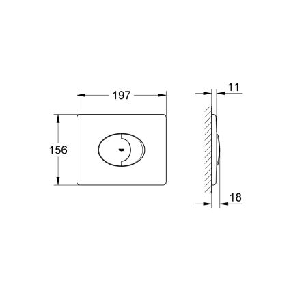 GROHE 38506000 - Betätigungsplatte SKATE AIR 156 × 197 mm, glänzender Chrom