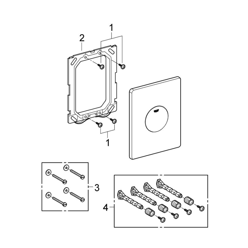 GROHE 38573SH0 - WC-Betätigungsplatte SKATE 156 × 197 mm weiß