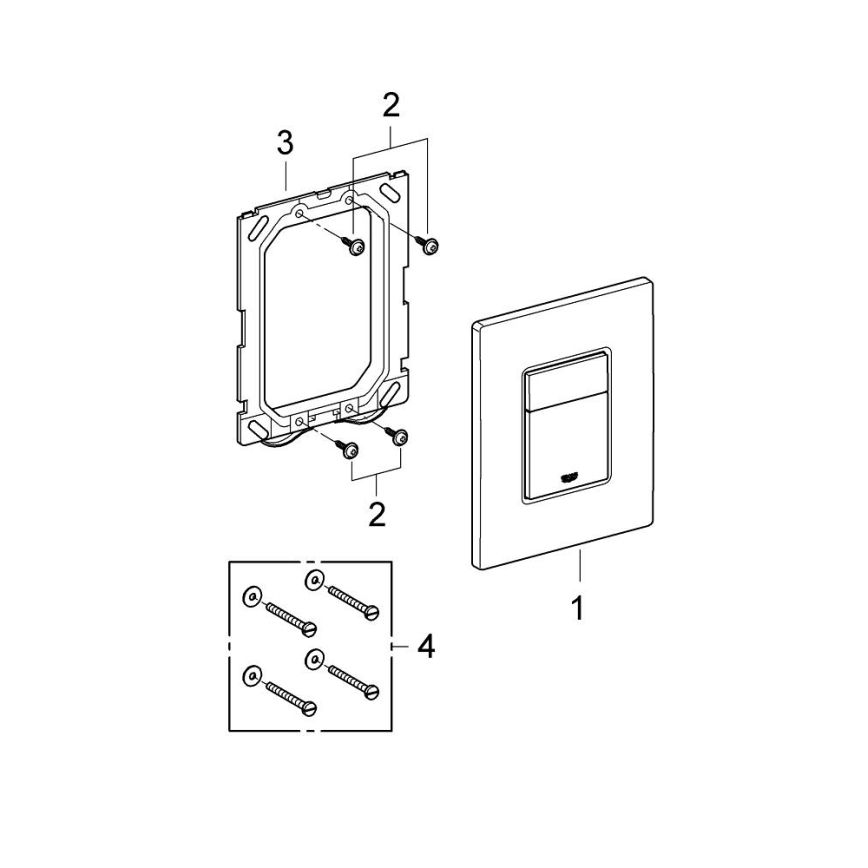 GROHE 38732GN0 - Plaque de commande SKATE COSMOPOLITAN 156 × 197 mm dorée