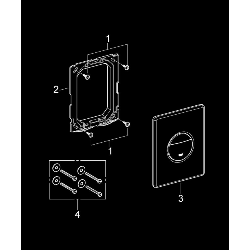 GROHE 38765000 - Plaque de commande NOVA COSMOPOLITAN 156 × 197 mm chromée