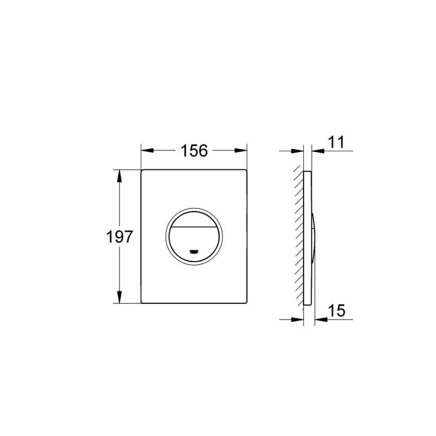 GROHE 38765000 - Pulsante di scarico NOVA COSMOPOLITAN 156 × 197 mm cromato