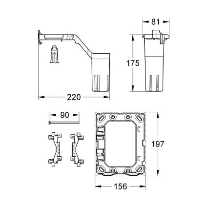 GROHE 38796000 - Kit de rénovation FRESH 156 × 197 mm