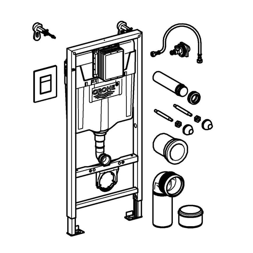 GROHE 38811KF0 - Kit 3 en 1 pour WC SOLIDO 1,13 m noir
