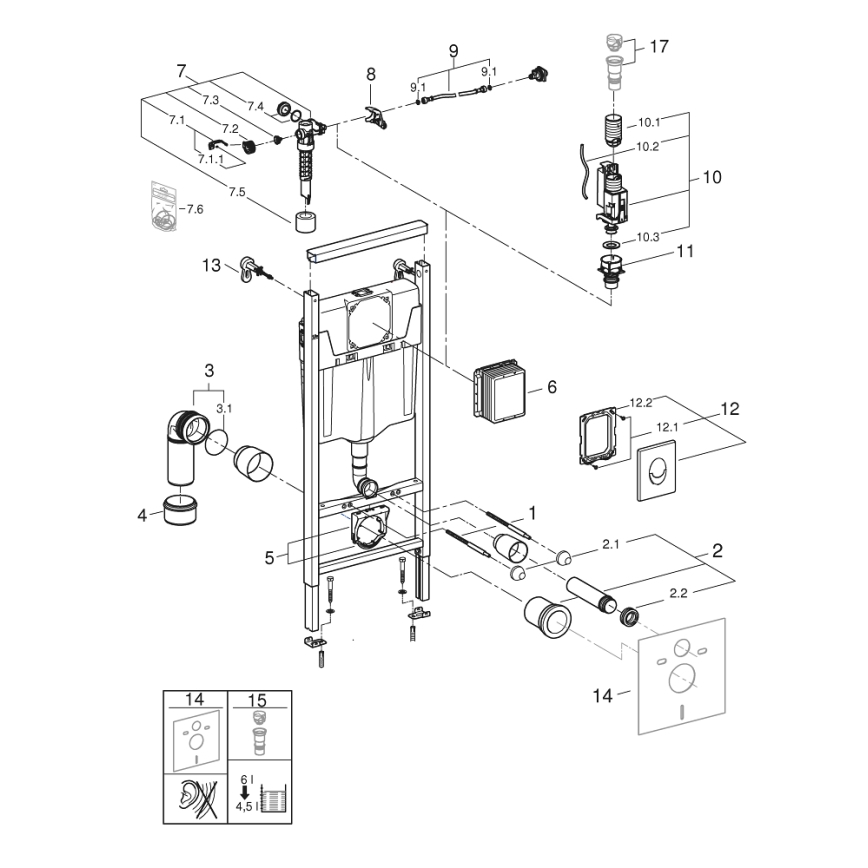 GROHE 38839000 - Set 3 in 1 per WC RAPID SL 1,13 m