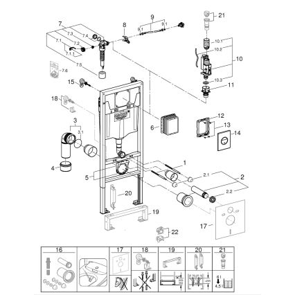 GROHE 38860000 - 3-in-1-Set RAPID SL 1,13 m