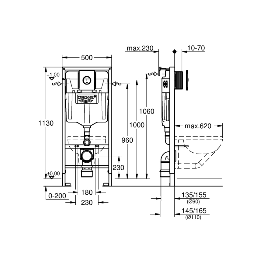 GROHE 38860000 - Set 3 in 1 RAPID SL 1,13 m