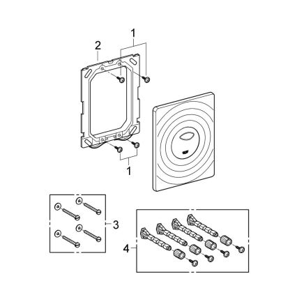GROHE 38861000 - Pulsante di comando SURF 156 × 197 mm, cromo lucido