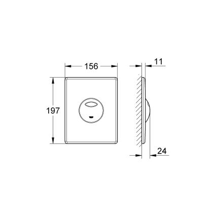 GROHE 38862SH0 - Placca di comando SKATE 156 × 197 mm bianca