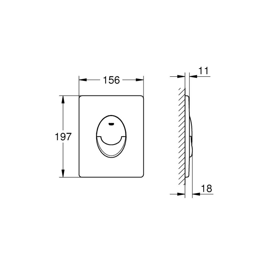 GROHE 389642430 - START Betätigungsplatte 156 × 197 mm schwarz