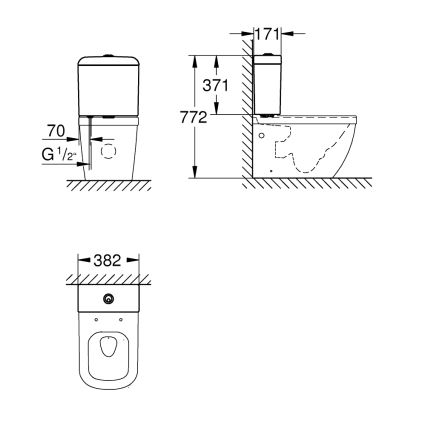 GROHE 39332000 - WC-Spülkasten EURO CERAMIC 385 × 170 × 370 mm Keramik/weiß