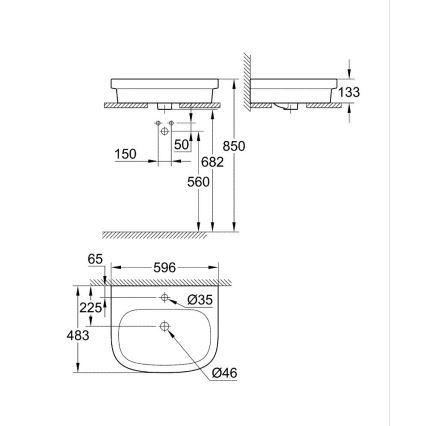 GROHE 39337000 - Aufsatzwaschbecken EURO CERAMIC 600 × 480 mm Keramik/weiß
