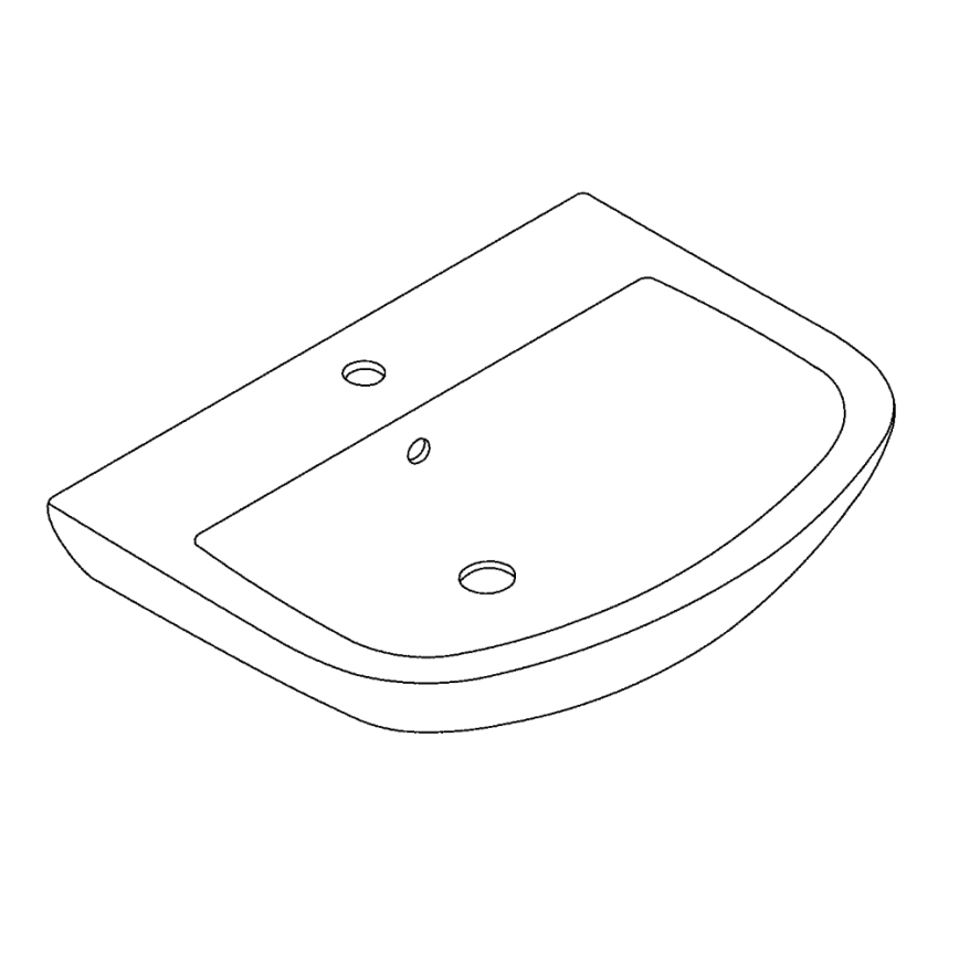 GROHE 39420000 - Lavabo mural BAU CERAMIC 646 × 468 mm céramique/blanc