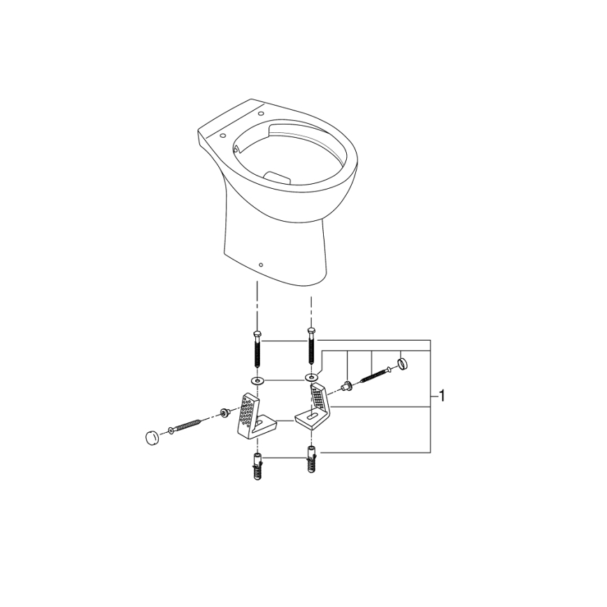 GROHE 39430000 - WC a pavimento BAU CERAMIC 515 x 356 x 406 mm ceramica/bianco