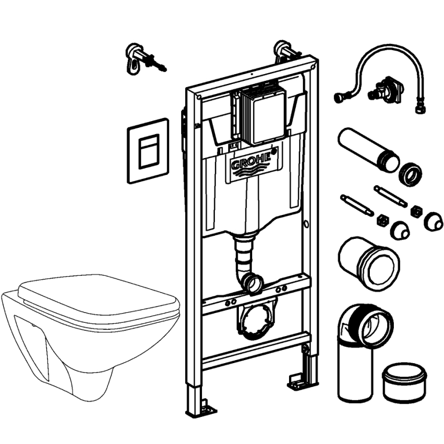 GROHE 39467000 - Kit pour WC SOLIDO 1,13 m céramique/blanc