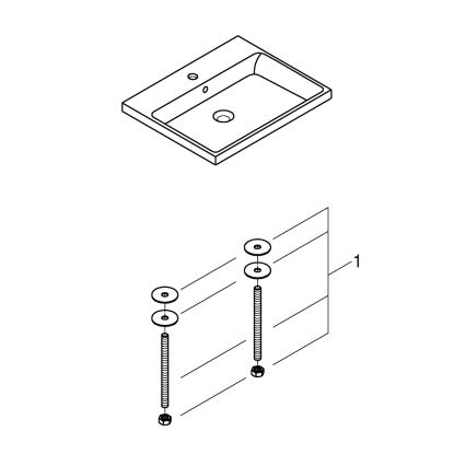 GROHE 3947900H - Lavabo CUBE CERAMIC 600 × 490 mm in ceramica, bianco