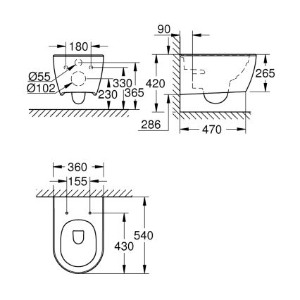 GROHE 3957100H - WC suspendu ESSENCE céramique/blanc
