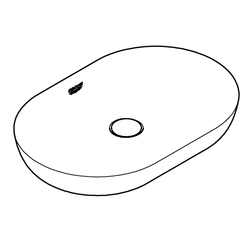 GROHE 3960800H - Lavabo da appoggio ESSENCE 600 × 400 mm ceramica/bianco