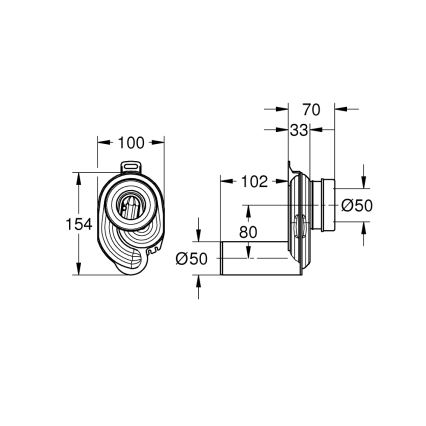 GROHE 39732000 - Urinal-Siphon BAU CERAMIC Ø 50 mm schwarz