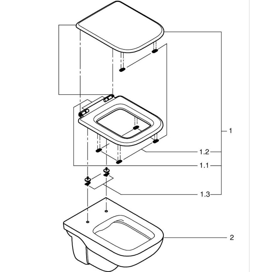 GROHE 39815000 - WC suspendu START EDGE 53,8 x 36,5 cm blanc durable