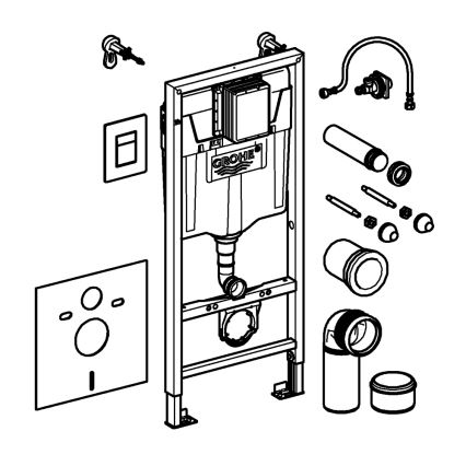 GROHE 39930000 - Kit 4 en 1 pour WC SOLIDO 1,13 m chrome brillant