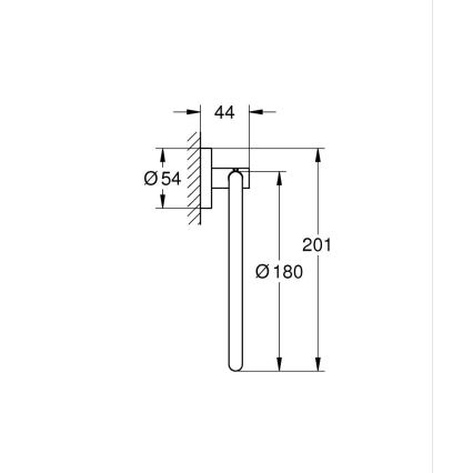 GROHE 40365001 - Porte-serviettes ESSENTIALS 18 cm chrome poli