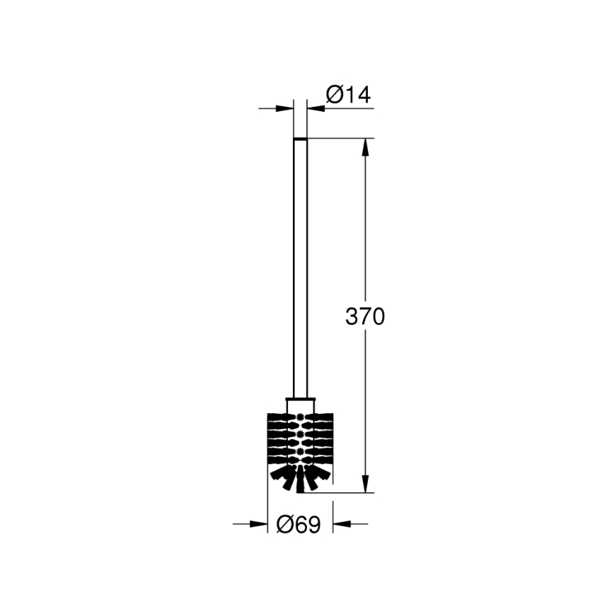 GROHE 40392000 - Brosse de rechange ESSENTIALS chrome brillant