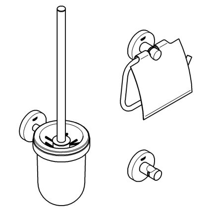 GROHE 40407001 - Ensemble d'accessoires ESSENTIALS, chrome brillant