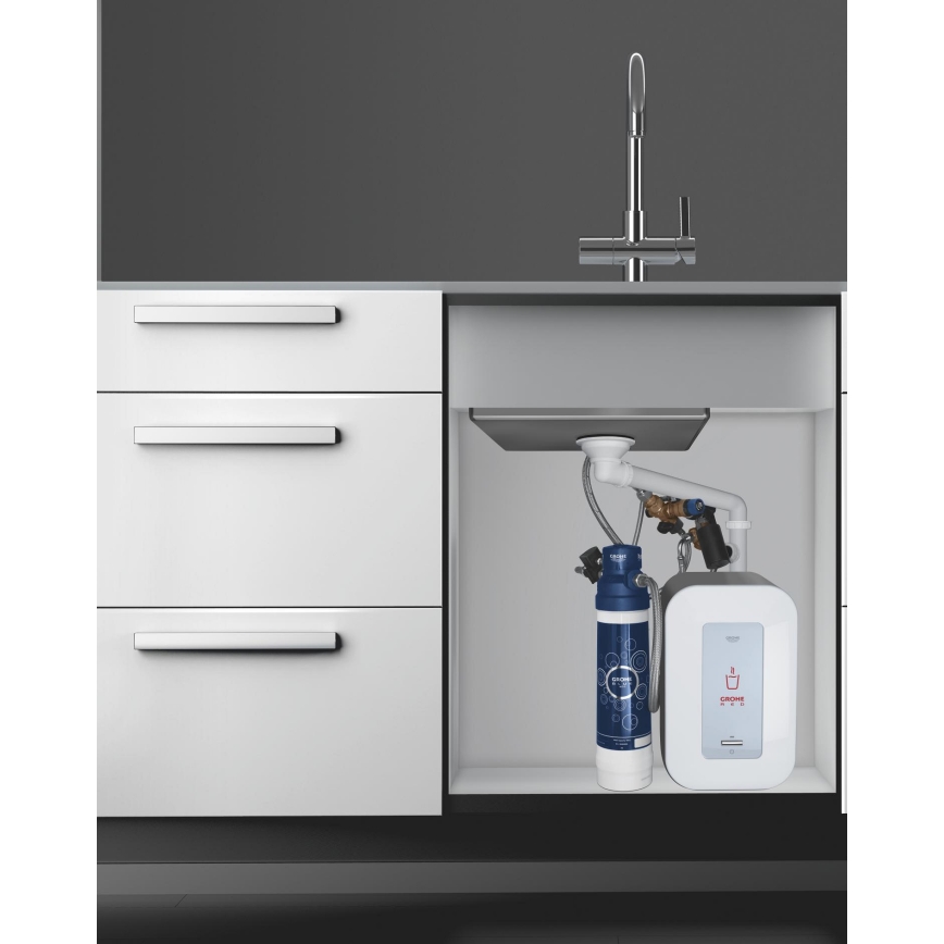 GROHE 40438001 - Kit di avviamento per filtro S GROHE BLUE, cromo lucido