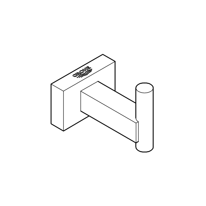 GROHE 40511001 - Bademantelhaken ESSENTIALS CUBE, glänzender Chrom