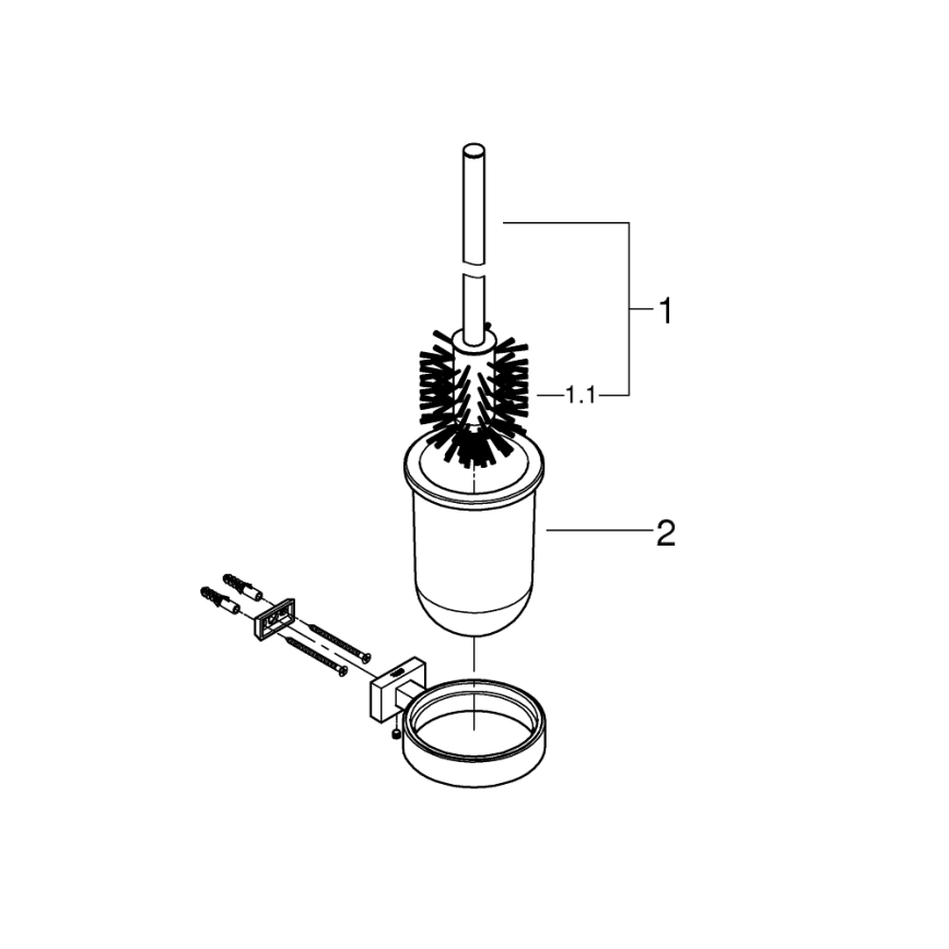 GROHE 40513AL1 - WC-Reinigungsset ESSENTIALS CUBE, Graphit
