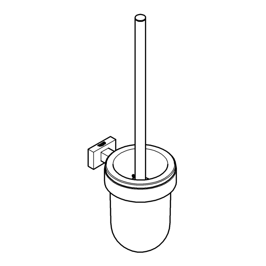 GROHE 40513DC1 - Set per la pulizia del WC ESSENTIALS CUBE in acciaio inox