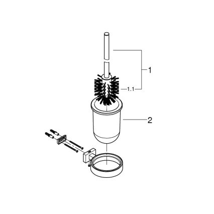 GROHE 40513DC1 - WC-Reinigungsset ESSENTIALS CUBE, Edelstahl