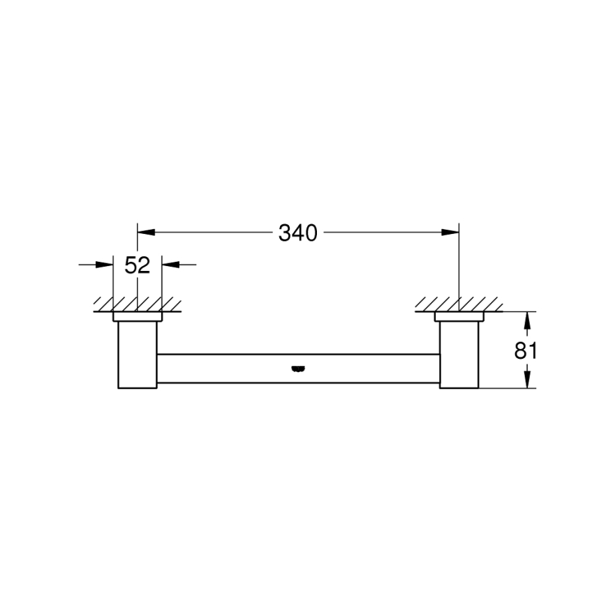 GROHE 40514001 - Handtuchhalter ESSENTIALS CUBE 392 mm, Hochglanz-Chrom
