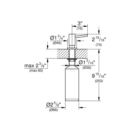 GROHE 40535AL0 - Dispenser di sapone COSMOPOLITAN 500 ml grafite