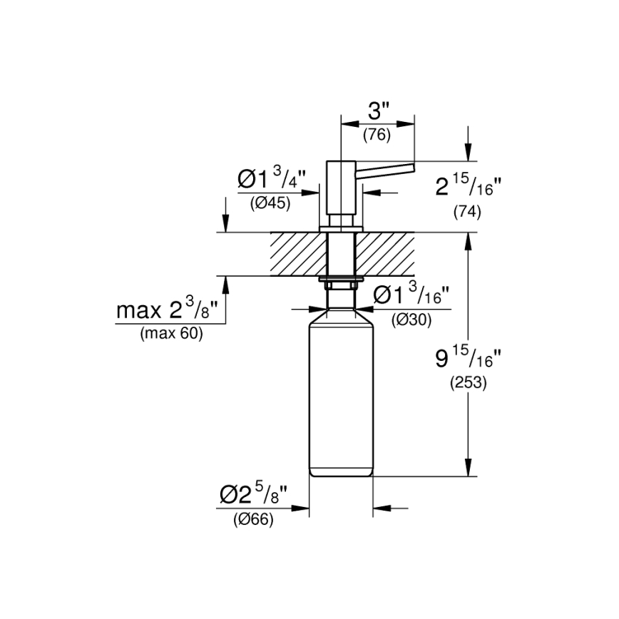GROHE 40535AL0 - Dispenser di sapone COSMOPOLITAN 500 ml grafite