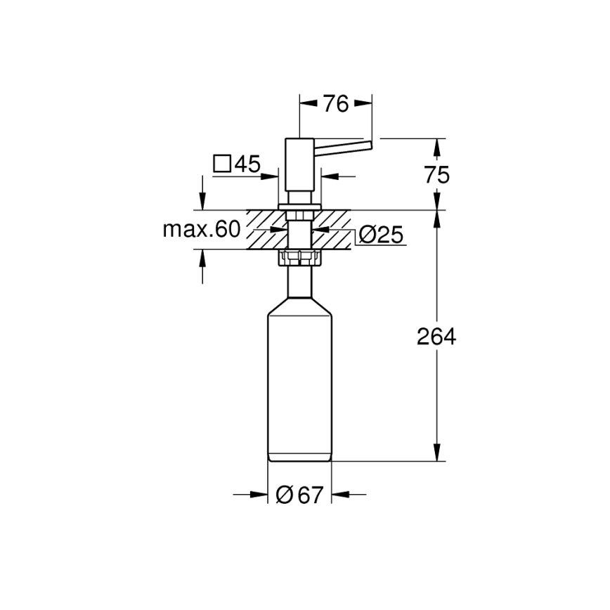 GROHE 40649000 - Dispenser per sapone CUBIC 500 ml cromo lucido